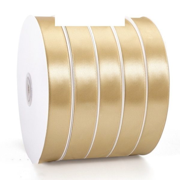 Ruy băng lụa satin bản 2cm cuộn 91m RB05 - Vàng đồng