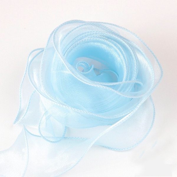 Ruy băng nơ voan cuộn 10m bản 4cm RB13 - Xanh dương
