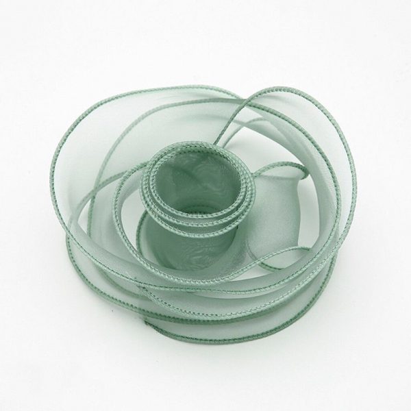 Ruy băng nơ voan cuộn 10m bản 4cm RB13 - Xanh lá