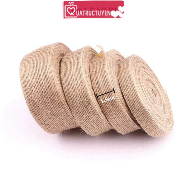 Ruy băng vải đay vintage cuộn 10m RB09 - Rộng 1.5cm
