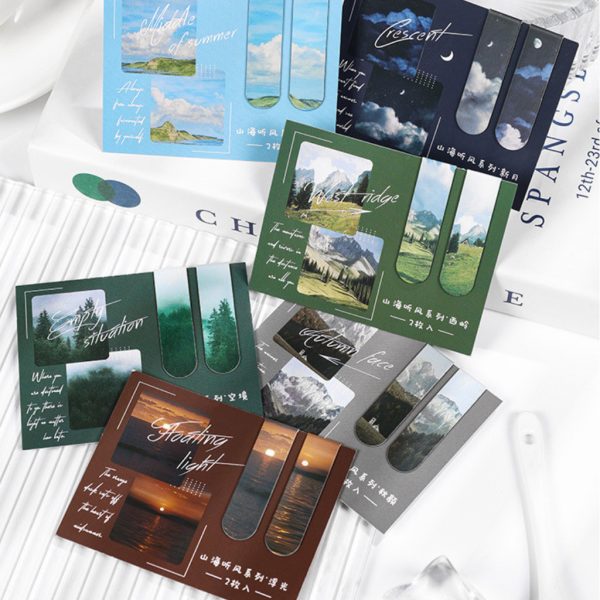 Set 2 bookmark nam châm phong cảnh NO53