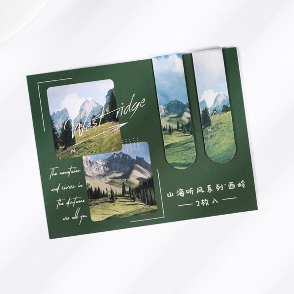 Set 2 bookmark nam châm phong cảnh NO53 - Wilderness Forest