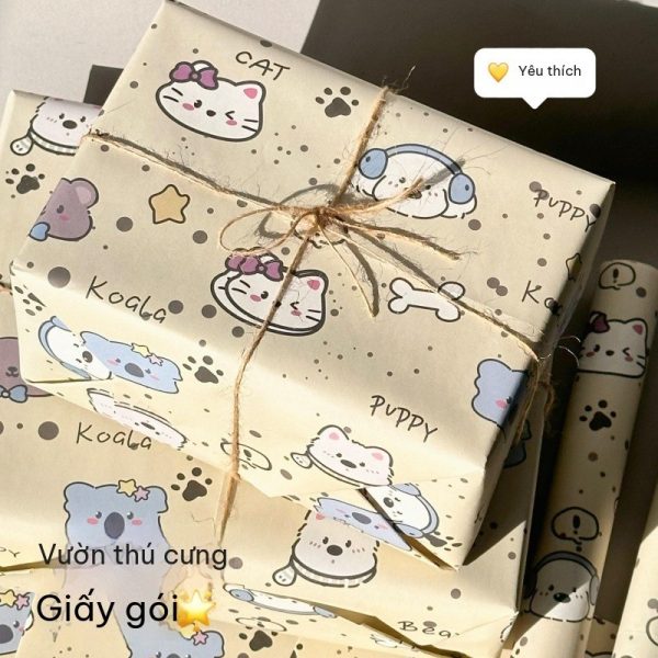 Set 6 tờ giấy gói quà dễ thương BL239