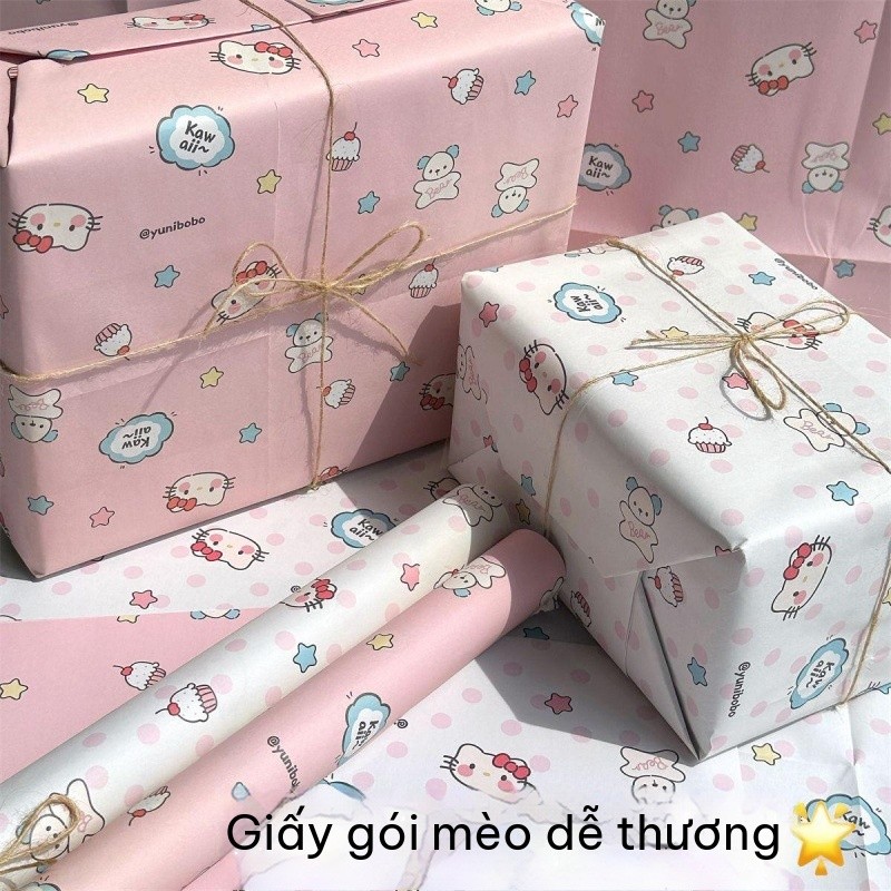 Set 6 tờ giấy gói quà dễ thương BL239