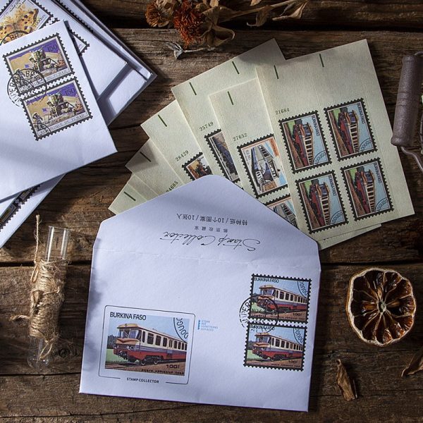 Sticker tem vintage cổ điển: 40 tem, 46 sticker kraft