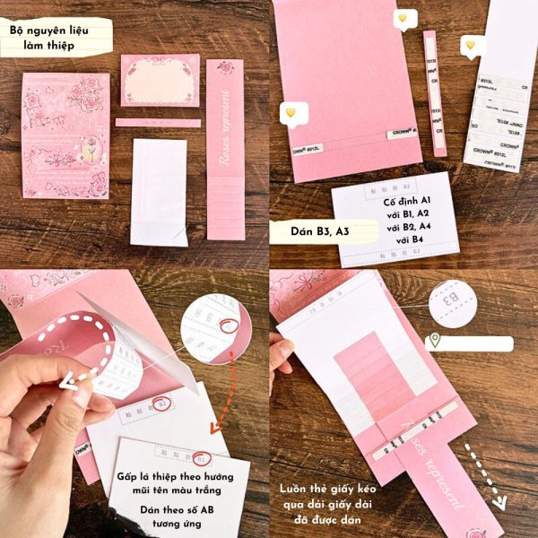 Thiệp kéo rút pháo hoa DIY 7 trang TH51