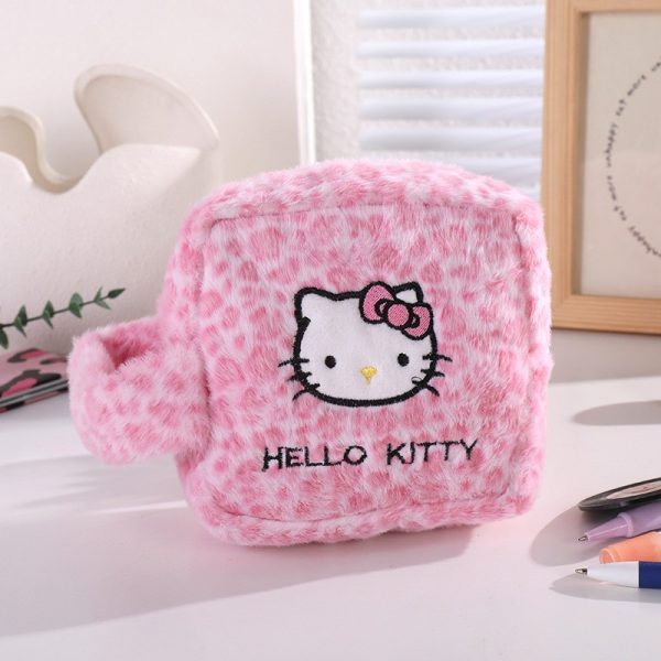 Túi đựng đồ cá nhân lông mềm Hello Kitty - Hồng