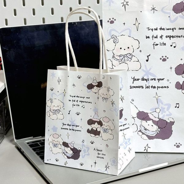 Túi giấy quà hoạt hình dễ thương nhiều mẫu - Puppy xanh TU66 - M 21×11×27cm