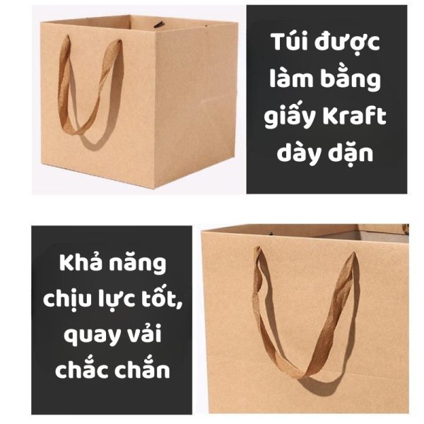 Túi giấy trắng hình hộp vuông TU24