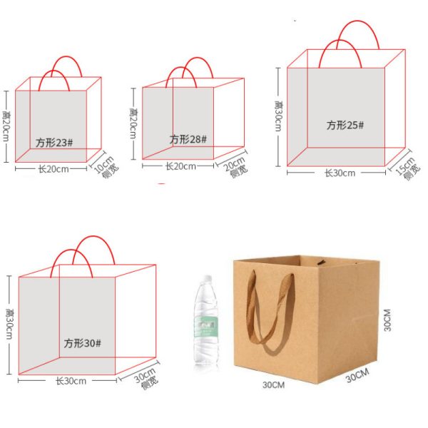 Túi giấy trắng hình hộp vuông TU24