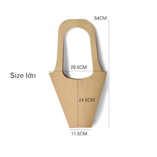 Túi kraft đựng hoa dáng ốc quế quai cầm H34 - Lớn