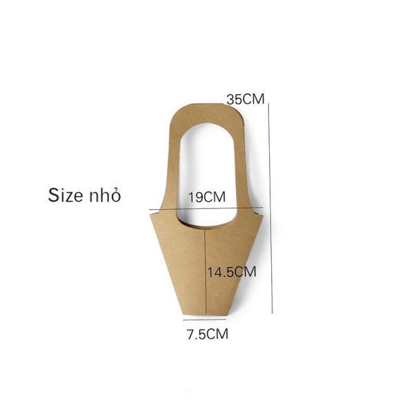 Túi kraft đựng hoa dáng ốc quế quai cầm H34 - Nhỏ