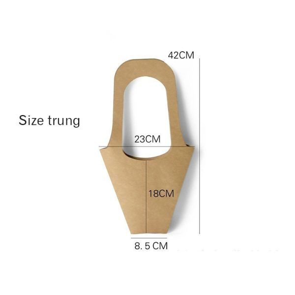 Túi kraft đựng hoa dáng ốc quế quai cầm H34 - Trung