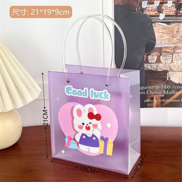 Túi nhựa trong mờ hoạt hình 21×19×9cm TU17 - Tím