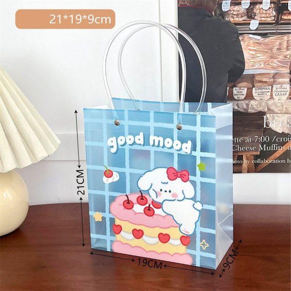 Túi nhựa trong mờ hoạt hình 21×19×9cm TU17 - Xanh dương