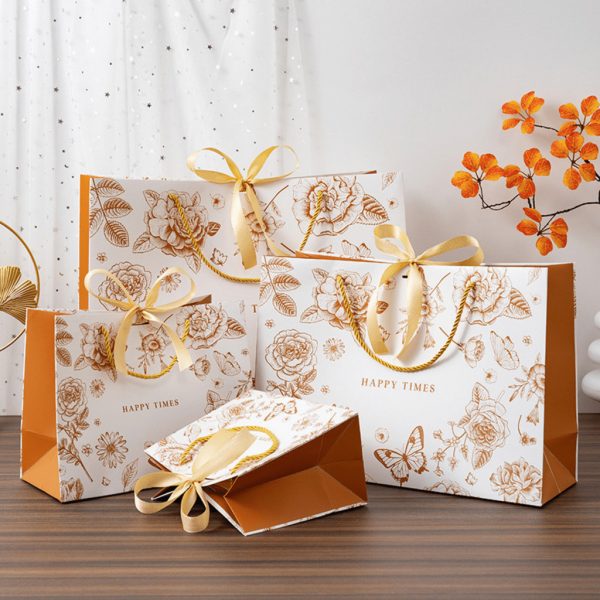 Túi quà Happy times trắng cam, Kem gấu TU69