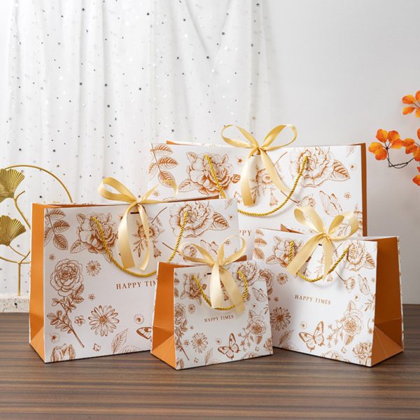 Túi quà Happy times trắng cam, Kem gấu TU69