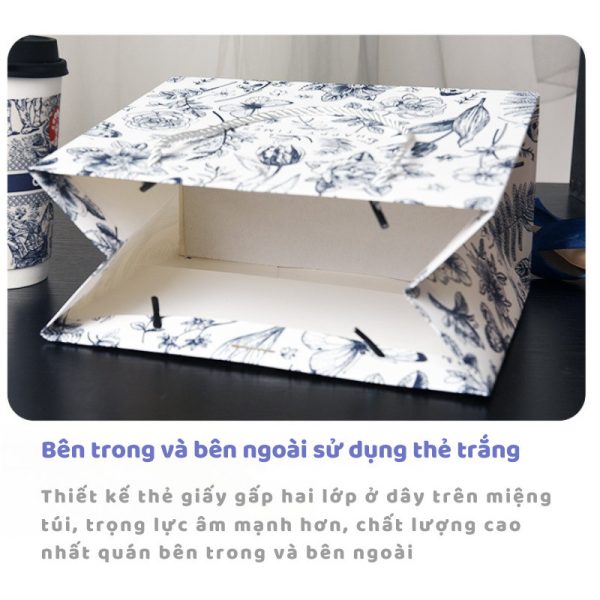Túi quà họa tiết hoa văn đen trắng cổ điển TU33
