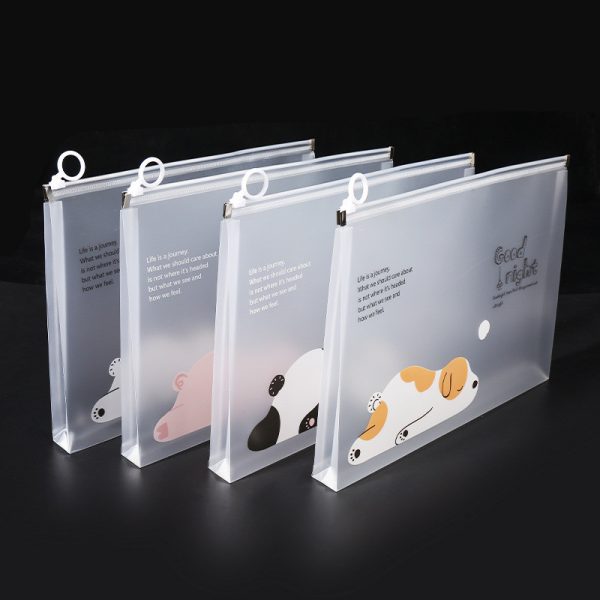 Túi zip đựng tài liệu trong suốt nhiều mẫu - Khóa kéo K118 - Lazy Pet