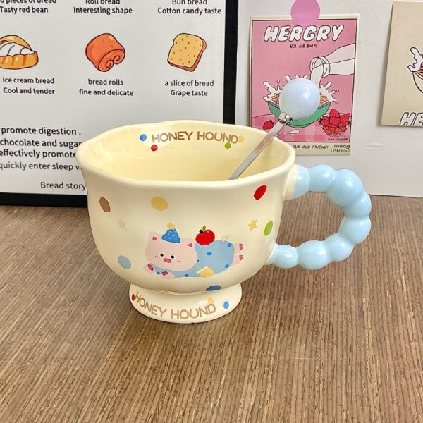 Cốc sứ Honey kèm thìa dễ thương BL43