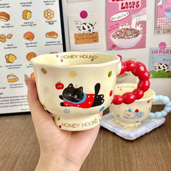 Cốc sứ Honey kèm thìa dễ thương BL43