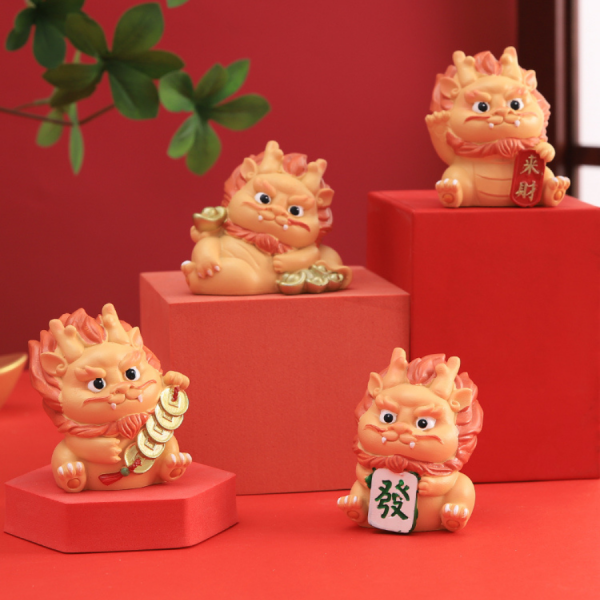 Tượng rồng Hoả Long Lai Tài 6cm