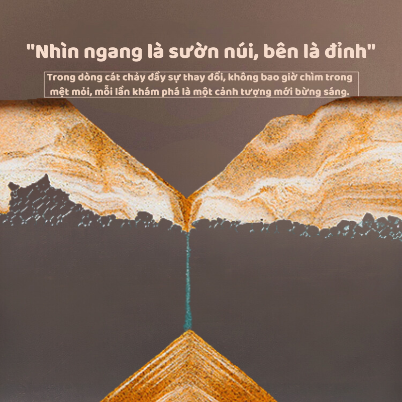 Tranh thác cát chảy khung gỗ nghệ thuật