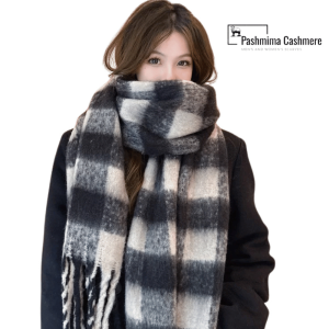 Khăn len cashmere hoạ tiết kẻ caro cho cặp đôi 40*230cm KH7