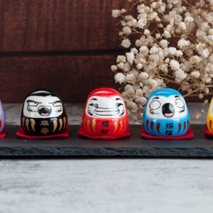 Bộ 5 tượng búp bê Daruma mini Thần may mắn