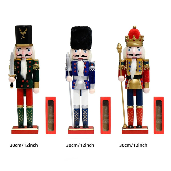 Chú lính gỗ Nutcracker Quà Giáng sinh Búp bê gỗ chú lính chì 30cm