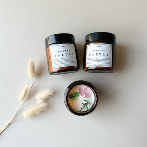 Hũ nến thuỷ tinh nắp đen 100ml Organic