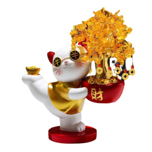 Mèo thần tài cầm cây ngân lượng Buôn bán phát đạt
