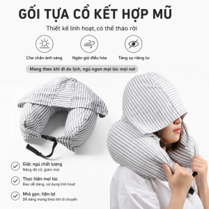Gối chữ U kèm mũ trùm bịt mắt BL18