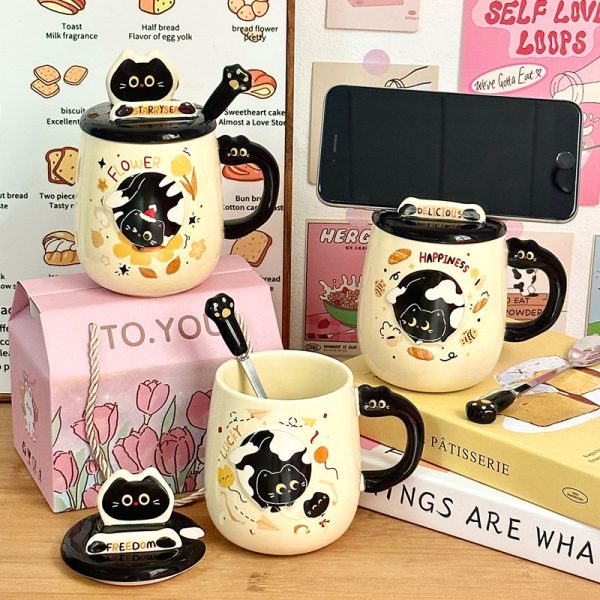 Cốc sứ mèo đen BL45