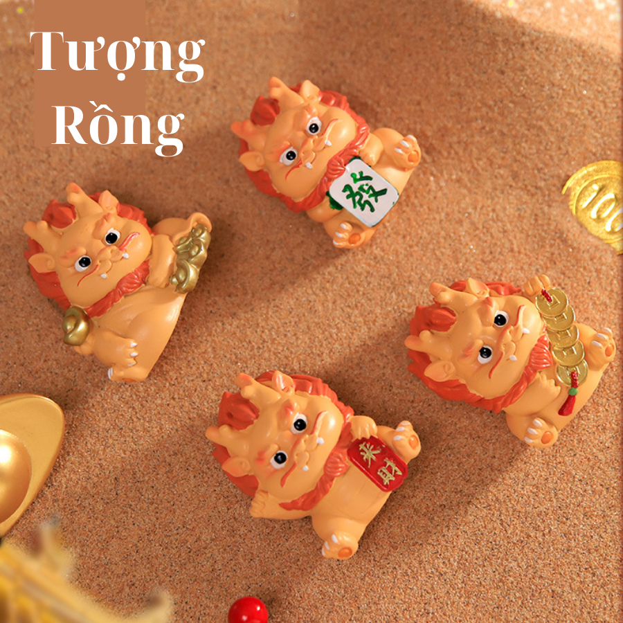 Tượng rồng Hoả Long Lai Tài 6cm