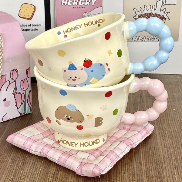Cốc sứ Honey kèm thìa dễ thương BL43