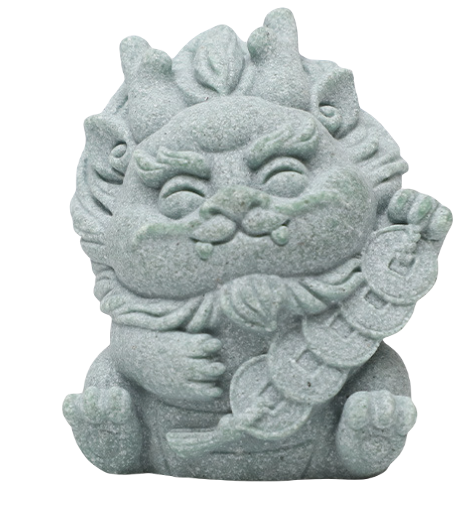Tượng rồng Lai Tài 6cm màu đá
