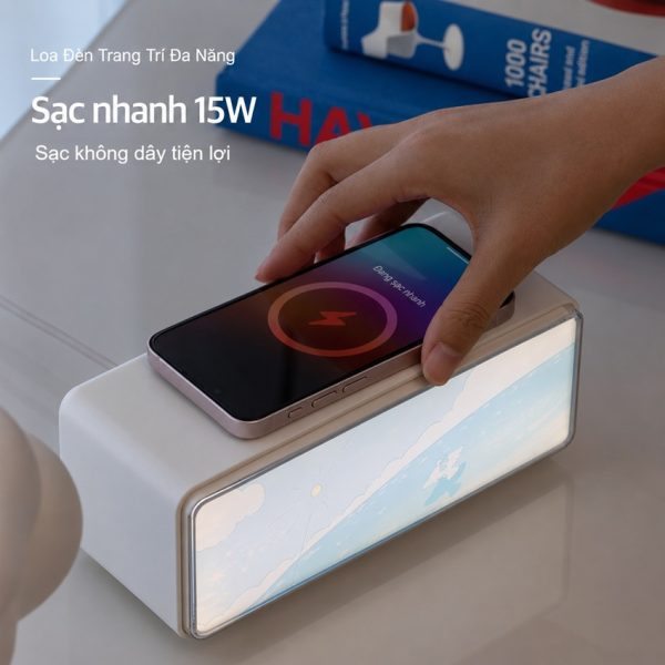 Đèn ngủ bluetooth sạc điện thoại không dây phong cảnh thiên nhiên BL132
