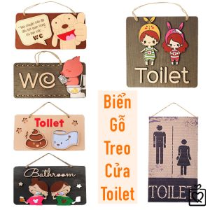 Biển treo cửa gỗ Toilet