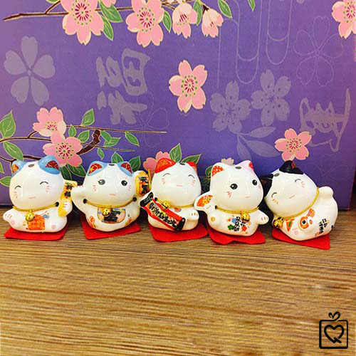 Bộ ngũ mèo thần tài - Đa lộc đa tài 5cm