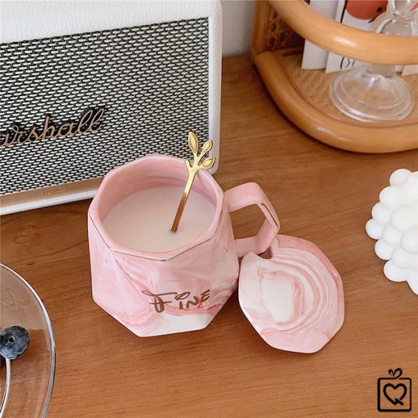 Bộ tách trà cà phê kim cương vân đá - Hộp quà tặng sang trọng