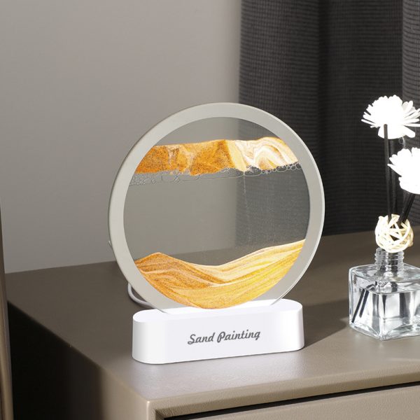 Đèn ngủ trang trí tranh cát chảy led 3D nghệ thuật sạc pin usb