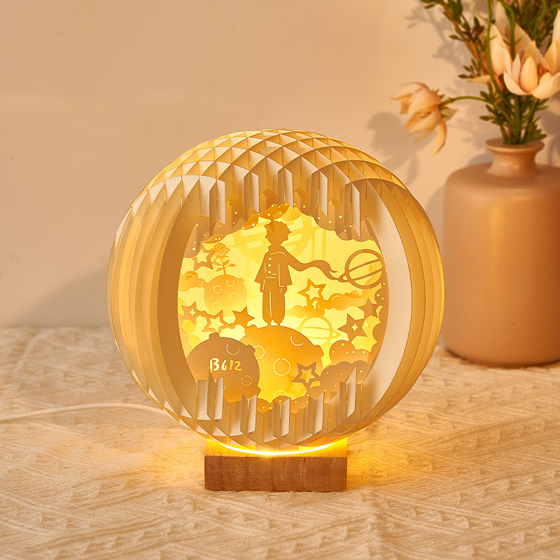 Đèn tranh gỗ 3D khắc nghệ thuật