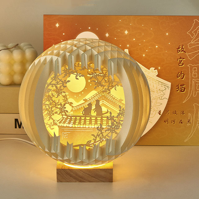 Đèn tranh gỗ 3D khắc nghệ thuật