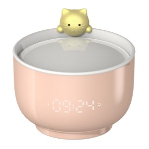 Đồng hồ báo thức kiêm đèn ngủ sạc usb Cookie Cat