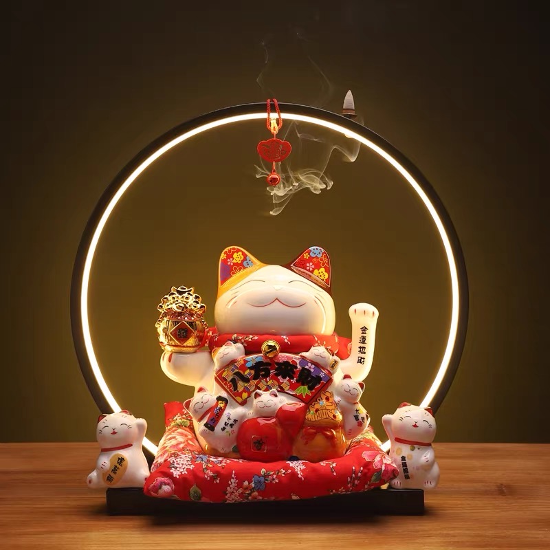 Kệ đèn led Mèo thần tài