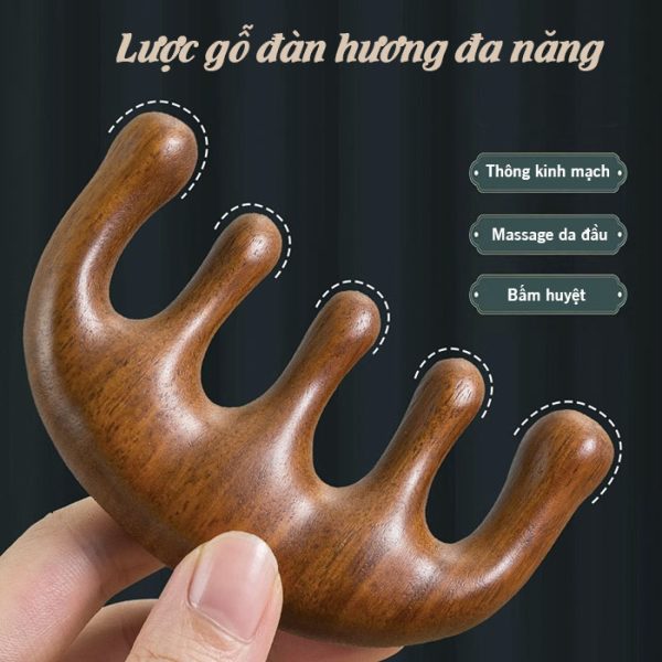 Bộ hộp quà lược gỗ đàn hương massage lưu thông