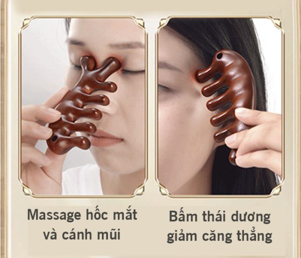 Bộ hộp quà lược gỗ đàn hương massage lưu thông