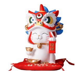 Mèo thần tài đội mũ kỳ lân 28cm Vận may dồi dào