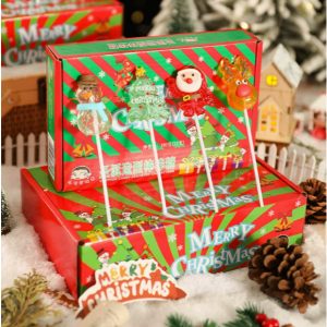 Hộp 12/24 que kẹo đường, kẹo mút Giáng Sinh